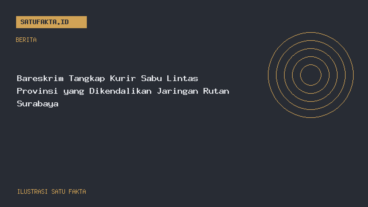 Ilustrasi editorial Satu Fakta untuk artikel: Bareskrim Tangkap Kurir Sabu Lintas Provinsi yang Dikendalikan Jaringan Rutan Surabaya