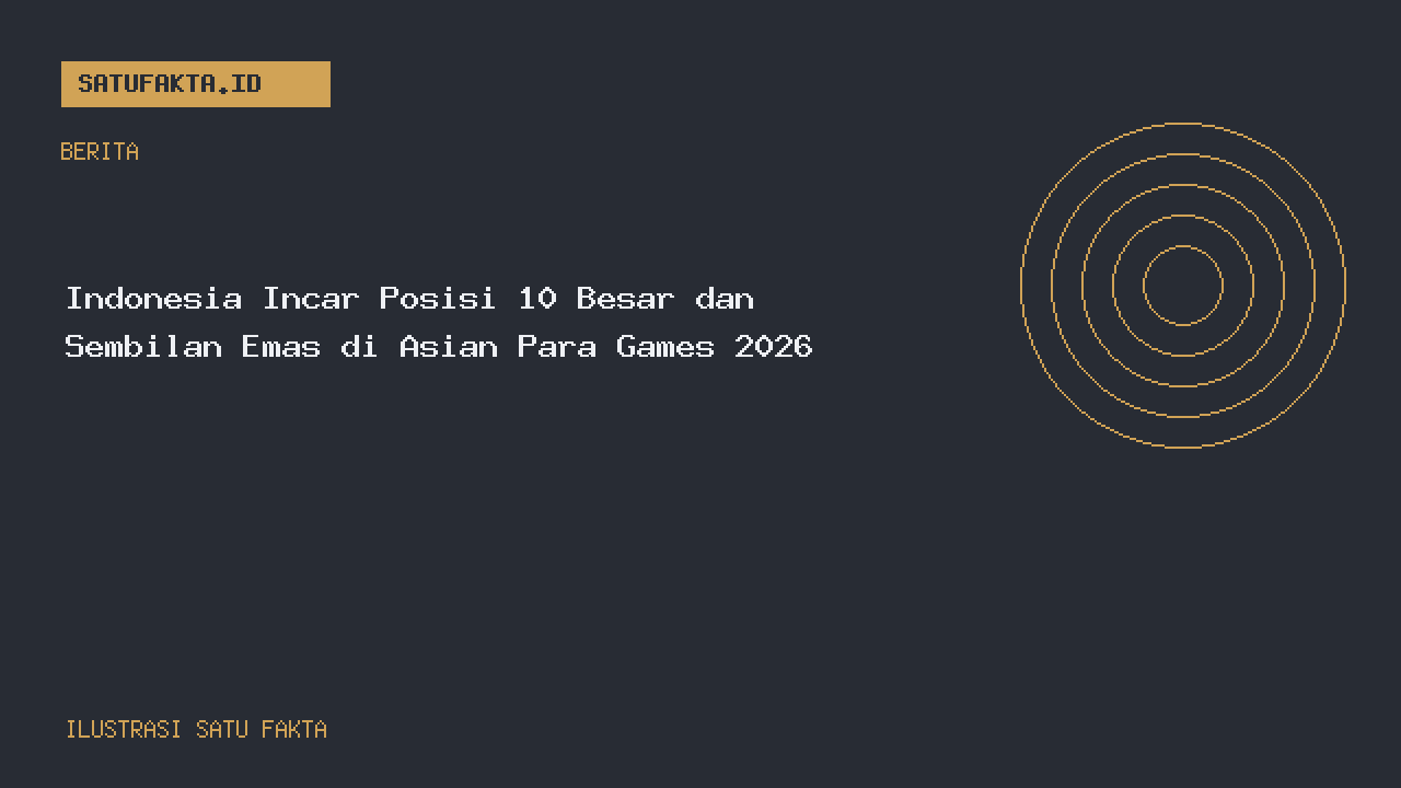 Ilustrasi editorial Satu Fakta untuk artikel: Indonesia Incar Posisi 10 Besar dan Sembilan Emas di Asian Para Games 2026